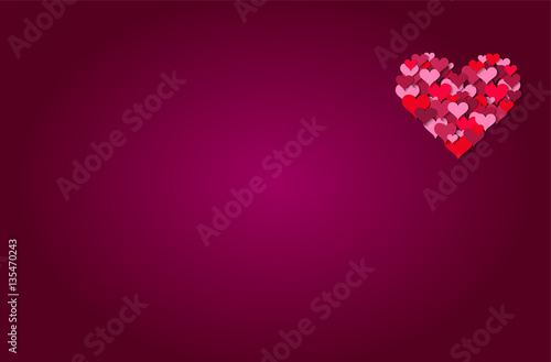 Valentine's background with heart pink color vector