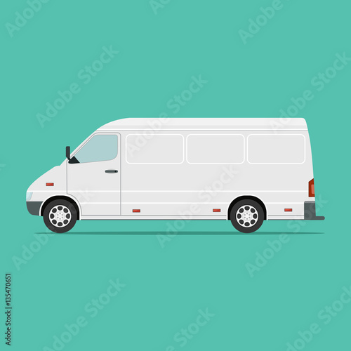 Vector illustration of a commercial vehicle in flat style.