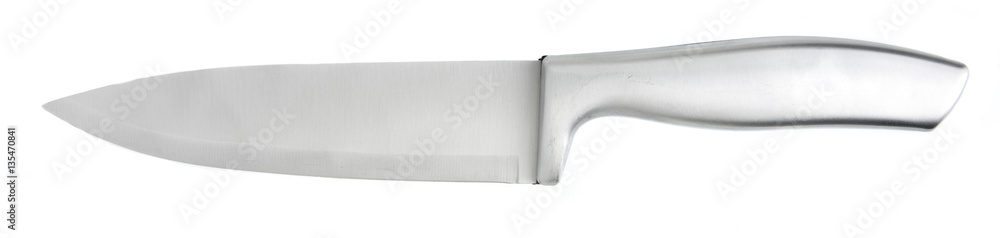 Steel kitchen knife isolated on white Steel kitchen knife isolated on white