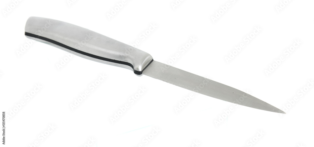 Obraz premium Steel kitchen knife isolated on white