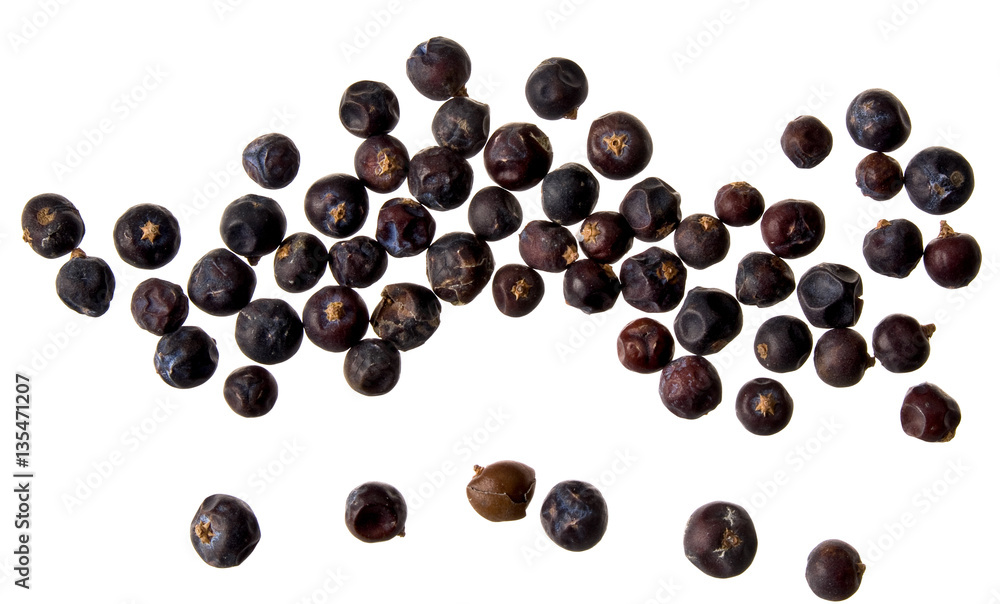 Wacholderbeeren auf Weiß Wacholderbeeren auf Weiß