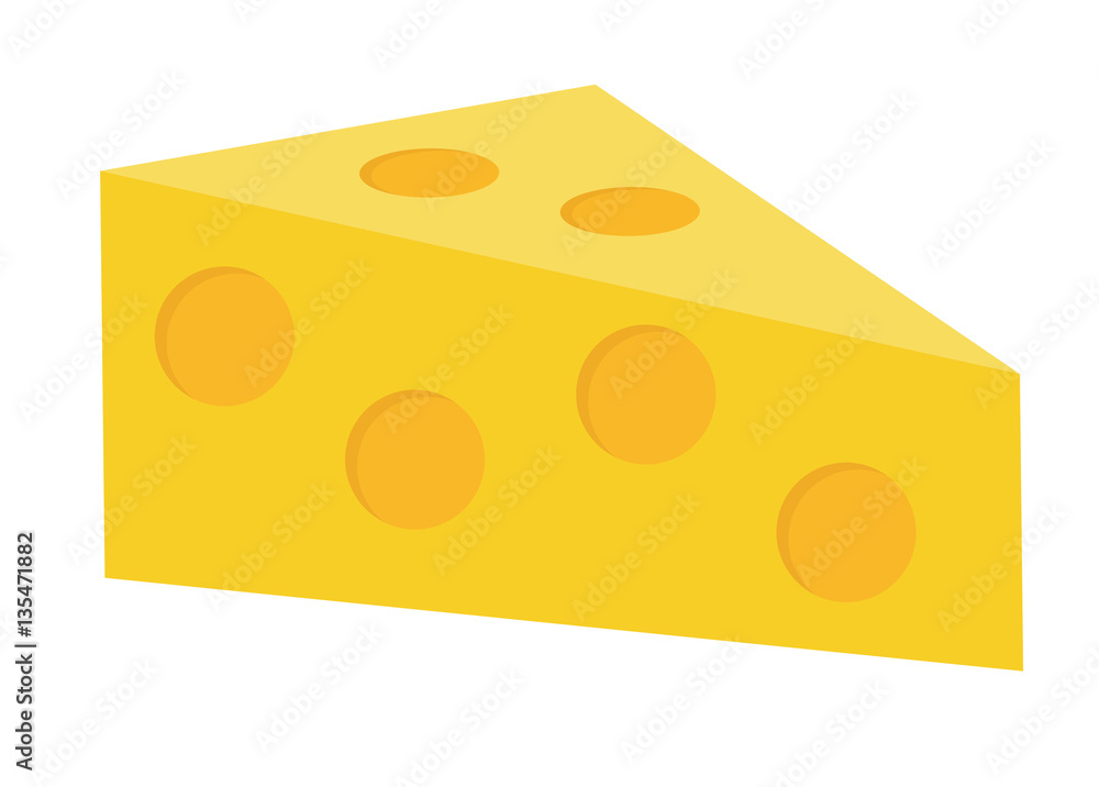 Cheese icon flat style. Isolated on white background. Vector illustration Cheese icon flat style. Isolated on white background. Vector illustration