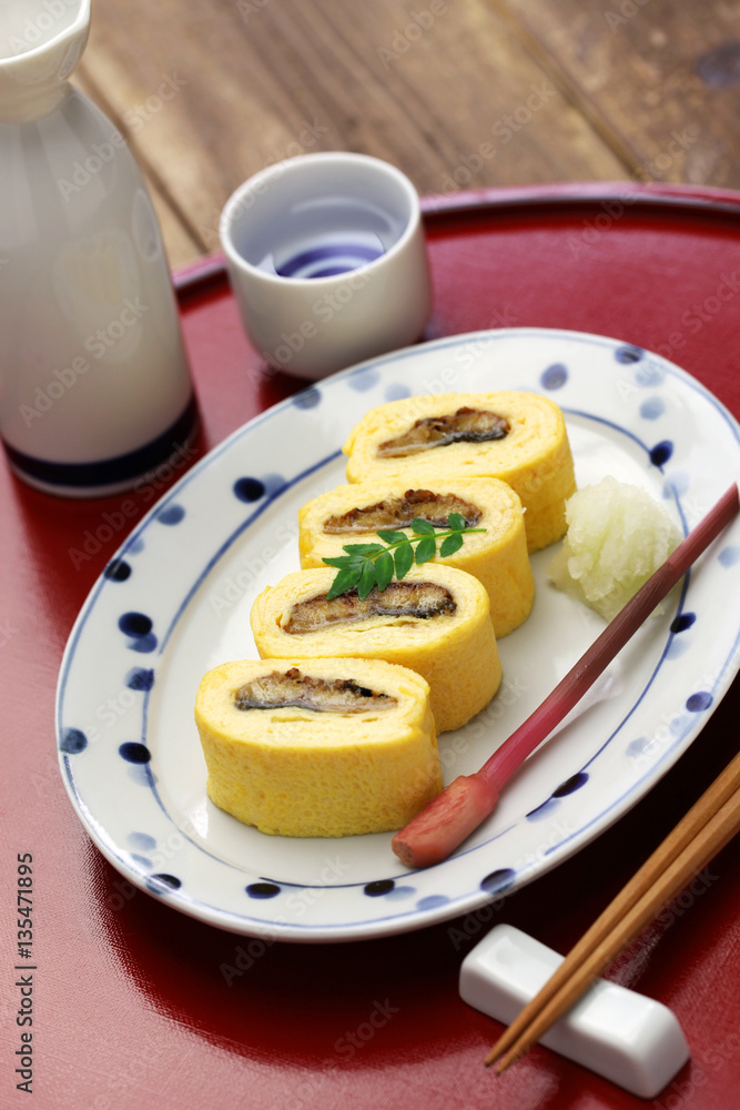 umaki, japanese eel rolled omelet, japanese cuisine umaki, japanese eel rolled omelet, japanese cuisine