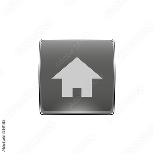 Rectangle grey button with a house icon