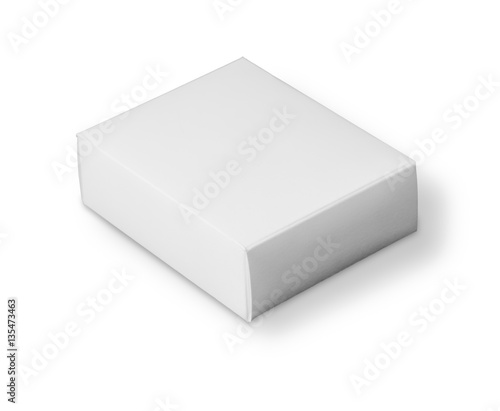 White cardboard box isolated on white background