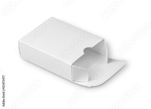 Opened White cardboard box isolated on white background