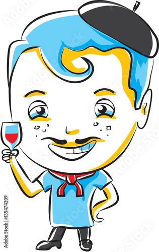 Cute little boy drinking wine