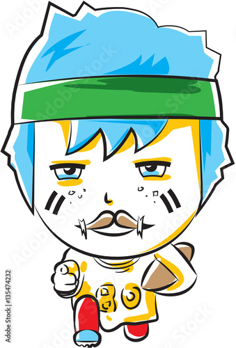 Cute little boy playing footbal