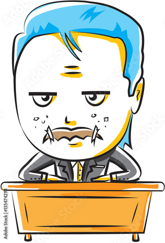 Cute little boy acting like a teacher