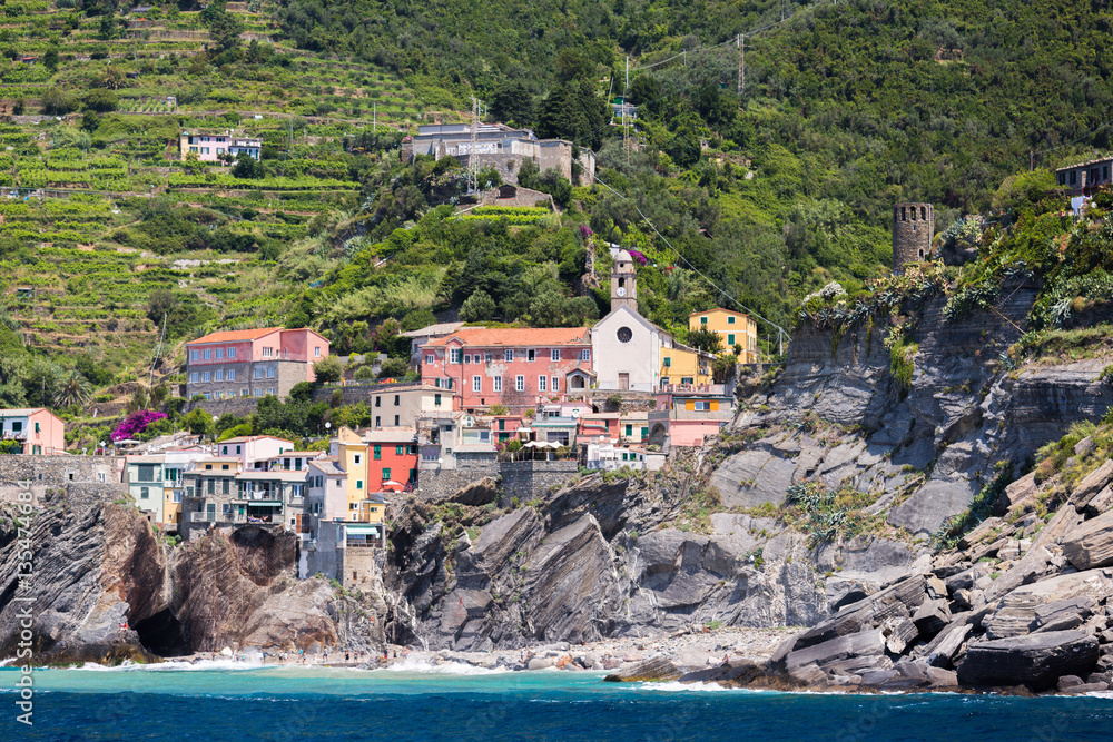 The village of Vernazza of the Cinque Terre