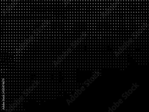 Horizontal black and white pixel dots illustration background