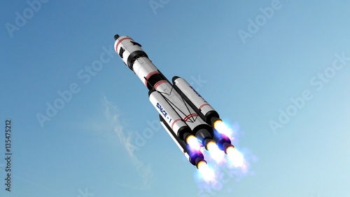 Fototapeta Naklejka Na Ścianę i Meble -  Space rocket - carrier rocket  launches off 