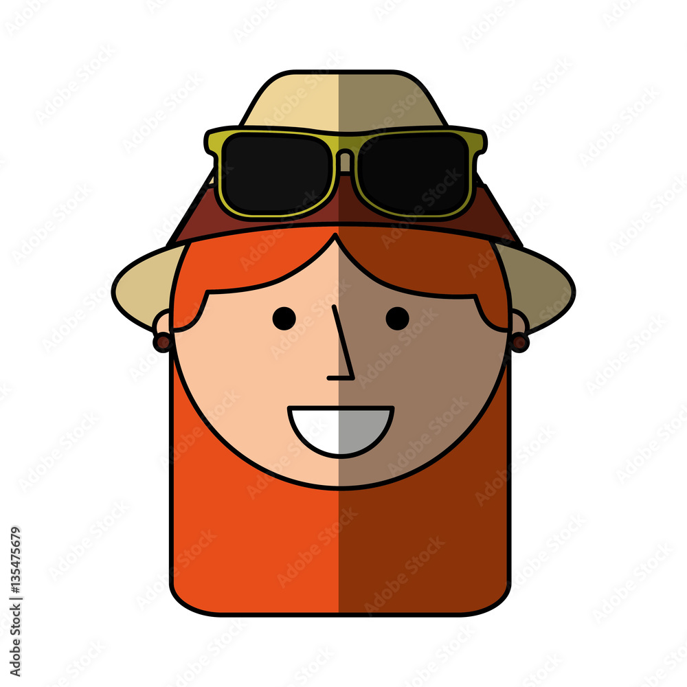 tourist woman avatar character vector illustration design