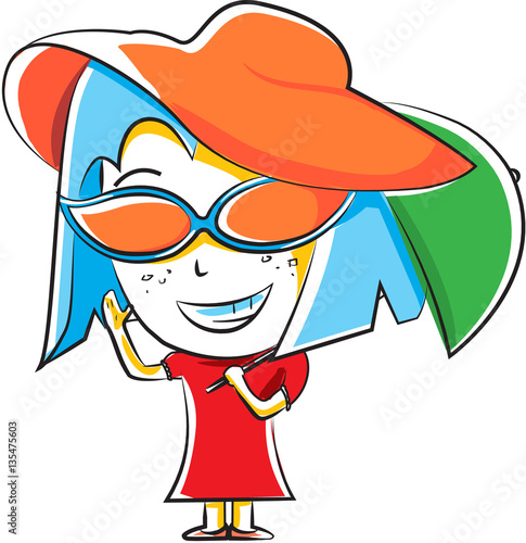 Cute little girl preparing for summer