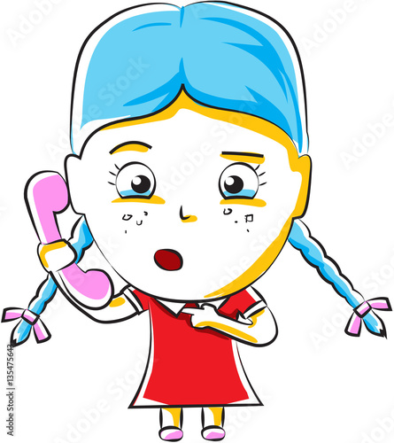 Cute little girl asking for a call