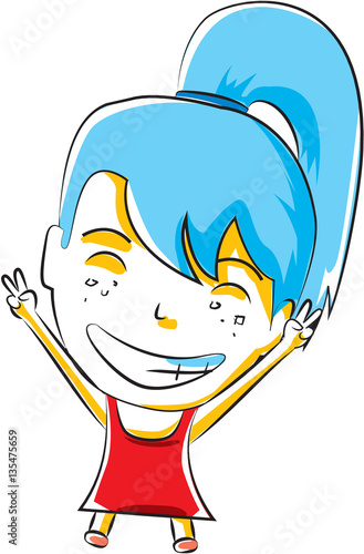 Cute little girl being happy