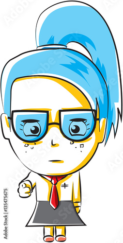 Cute little girl being serious