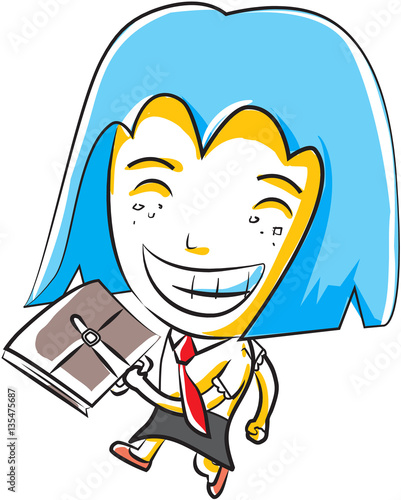 Cute little girl going to school