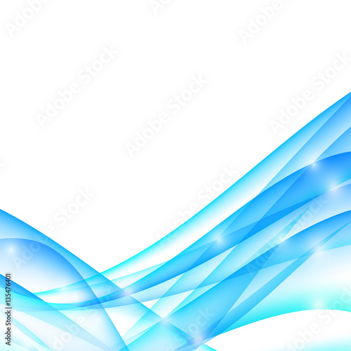 Abstract Blue Wave Set on white Background,Vector Illustration.