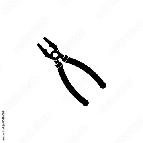 Pliers solid icon, build & repair elements, construction tool, a filled pattern on a white background, eps 10.