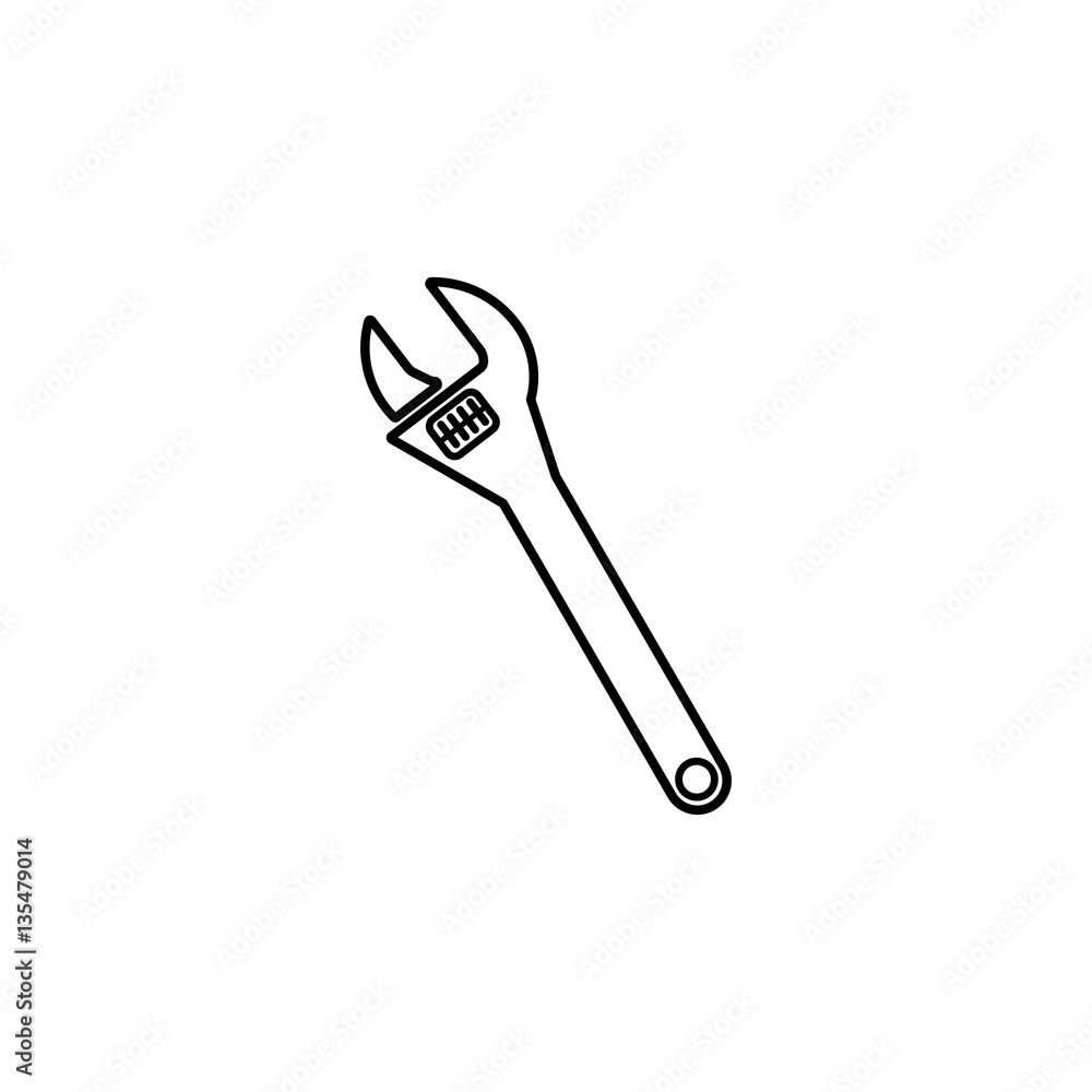 Obraz premium Monkey Wrench line icon, build & repair elements, construction tool, a linear pattern on a white background, eps 10.