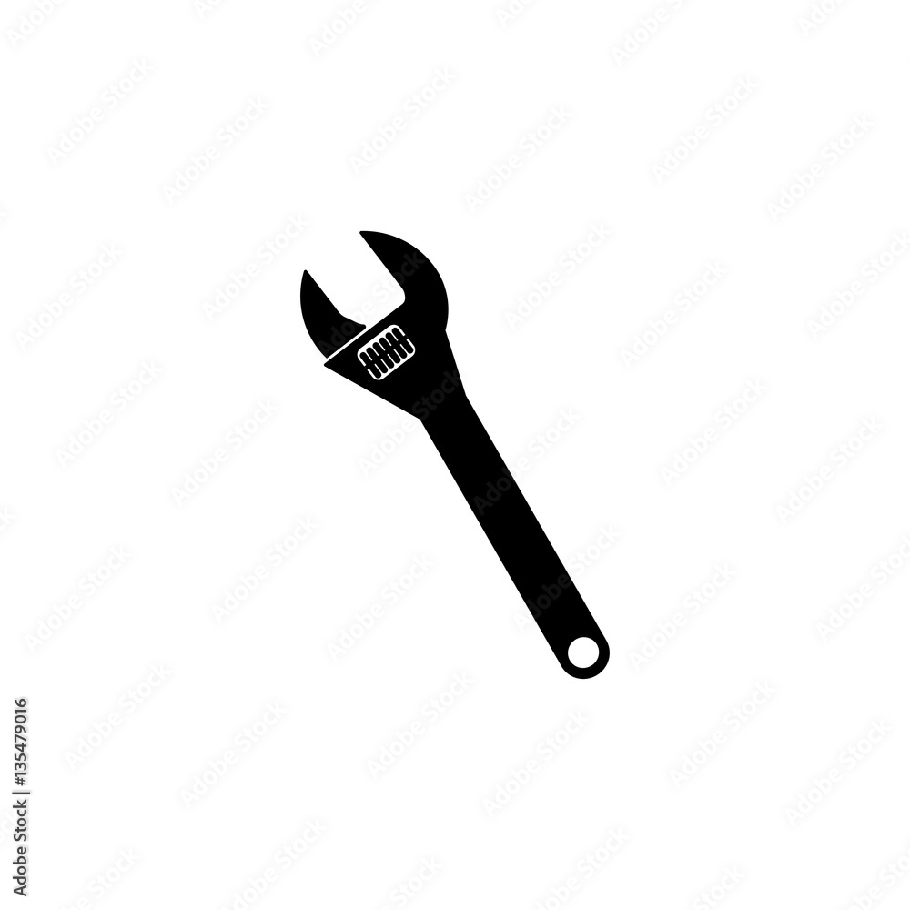 Obraz premium Monkey Wrench solid icon, build & repair elements, construction tool, a filled pattern on a white background, eps 10.