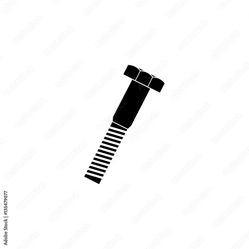 Screw and bolt solid icon, build & repair elements, construction tool, a filled pattern on a white background, eps 10. Screw and bolt solid icon, build & repair elements, construction tool, a filled pattern on a white background, eps 10.