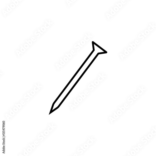 Iron nail line icon, build & repair elements, construction tool, a linear pattern on a white background, eps 10.