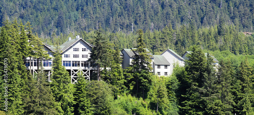 Wallpaper Mural Alaskan wooden houses, picture of an small town in Alaska Torontodigital.ca