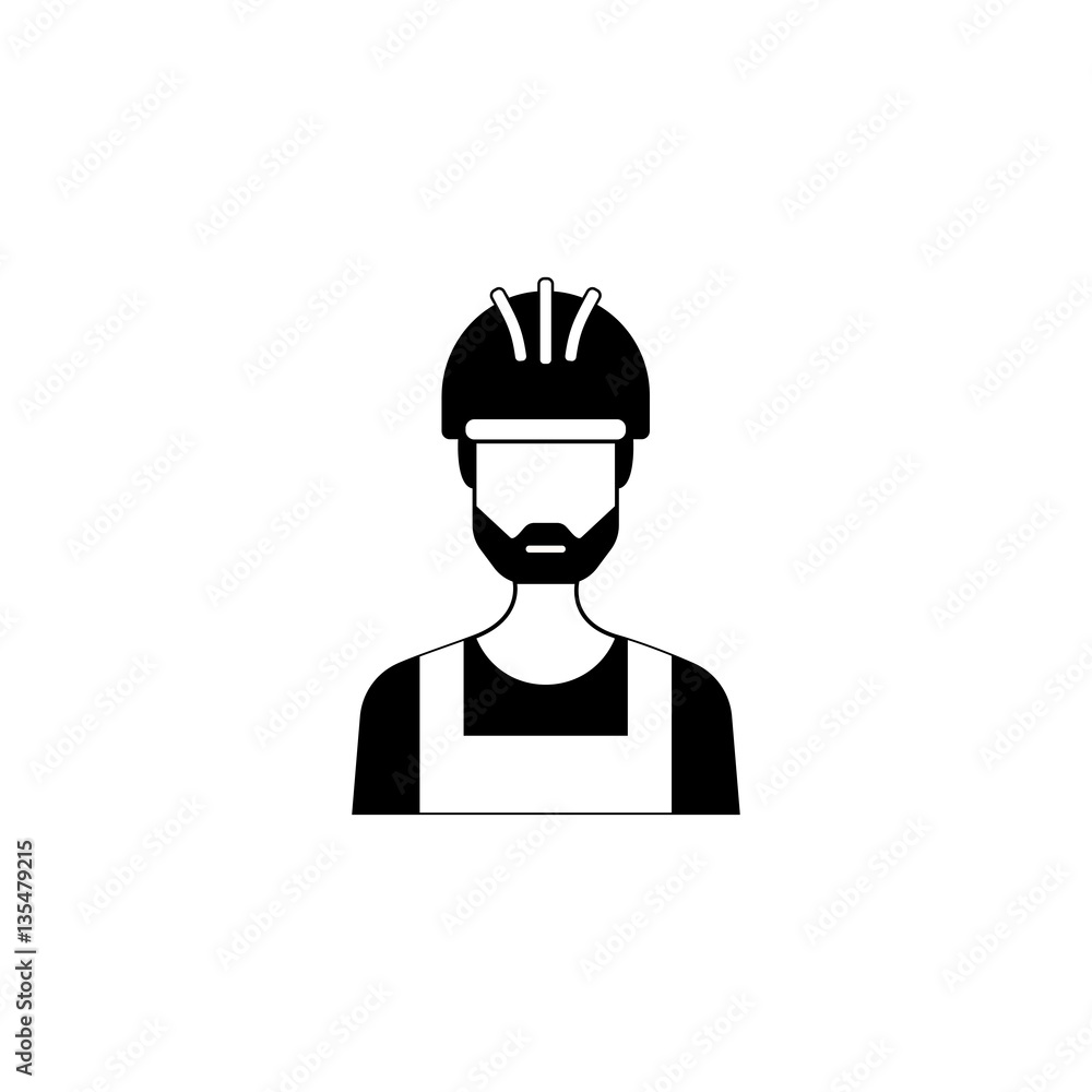 Builder solid icon, build & repair, construction workers, a filled pattern on a white background, eps 10.