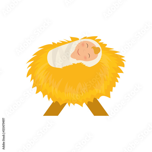 Christmas manger concept icon vector illustration graphic design