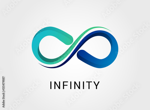Colorful abstract infinity, endless symbol and icon, modern clean style