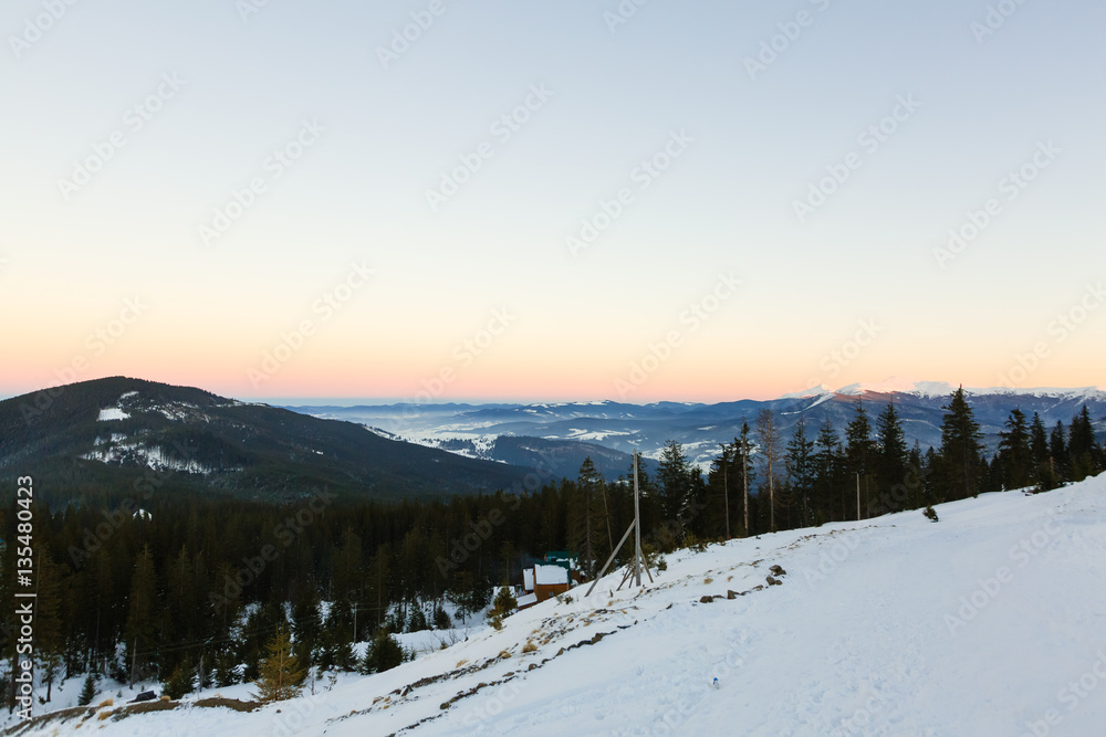Fototapeta premium mount Goverla at sunset Mountains Carpathians