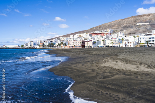 Beach, bay of Gran Tarajal on the Island of Fuerteventura, Canar photo