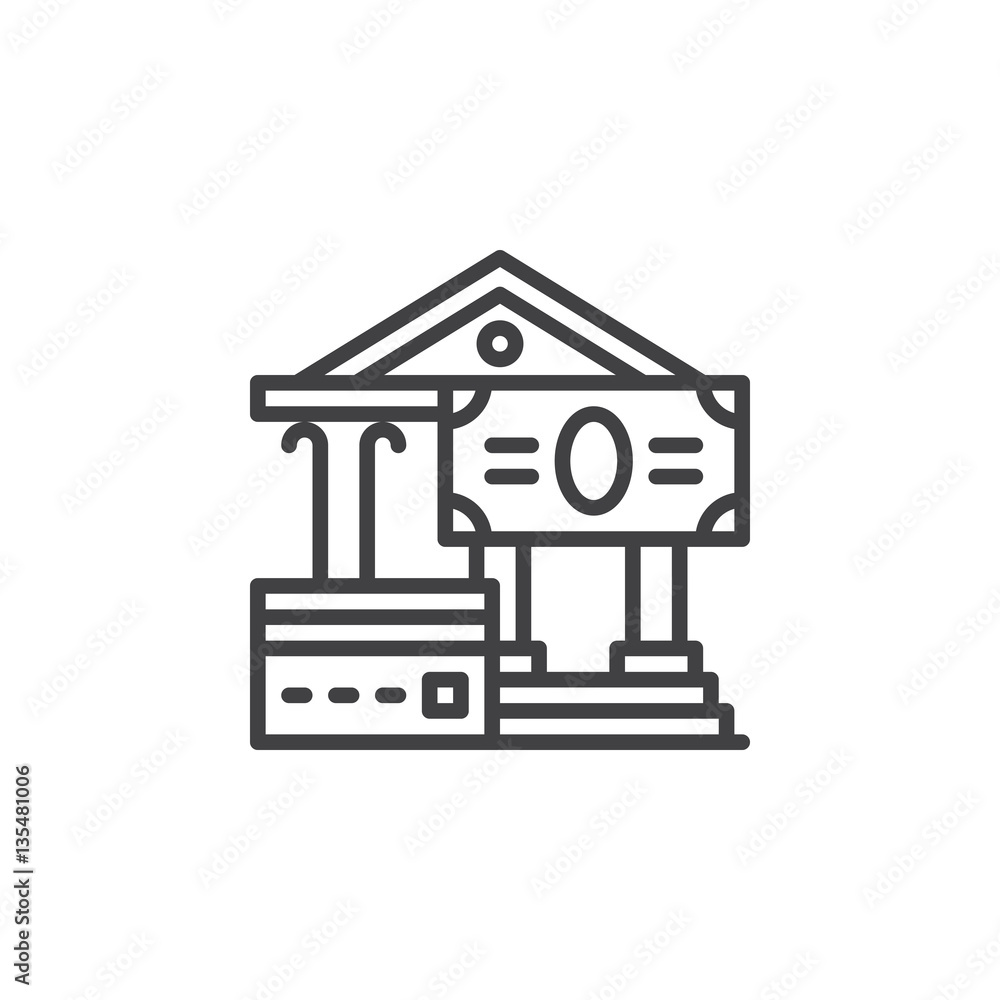 Credit card and cash payments line icon, outline vector sign, linear pictogram isolated on white. Monetary transactions symbol, logo illustration Credit card and cash payments line icon, outline vector sign, linear pictogram isolated on white. Monetary transactions symbol, logo illustration
