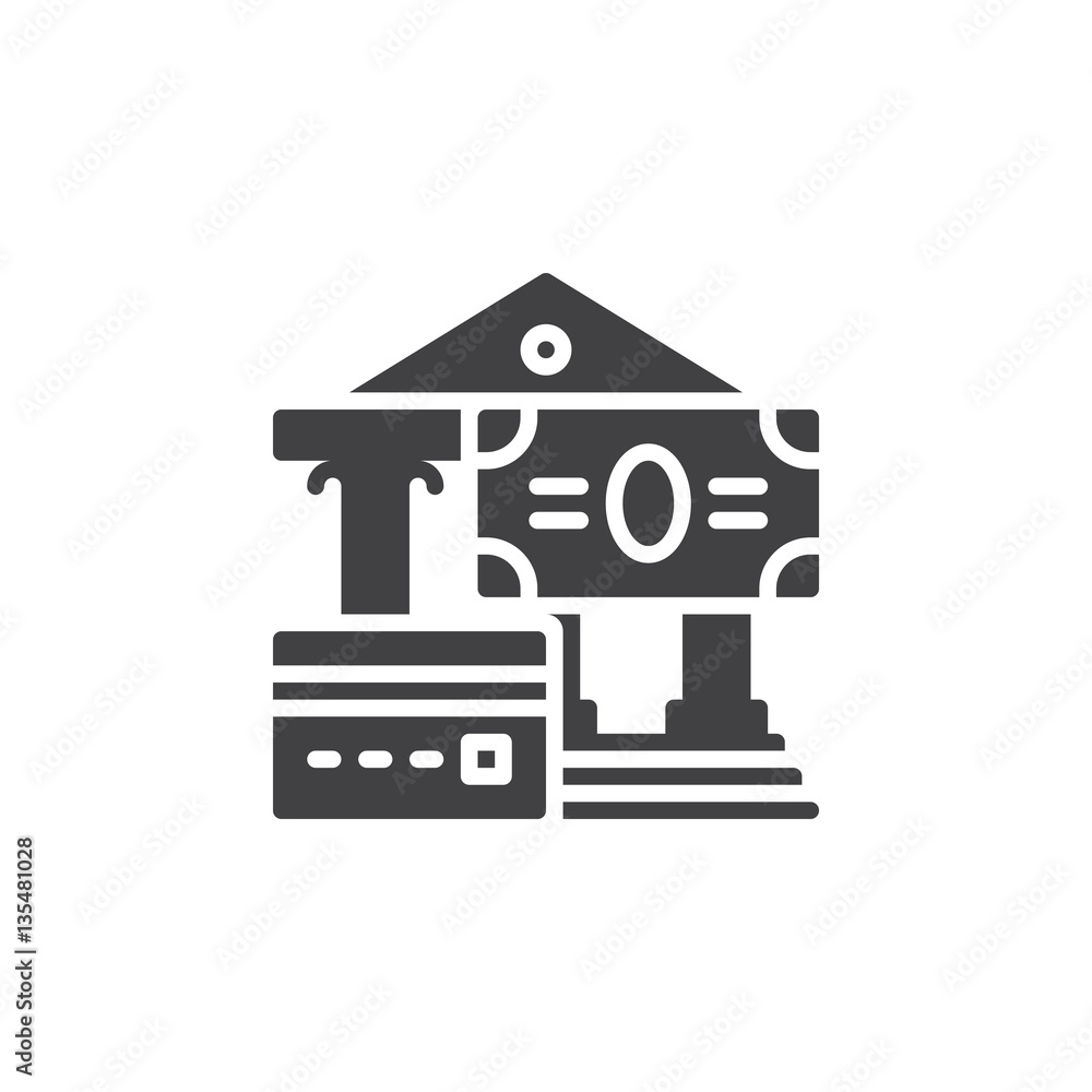 Credit card and cash payments icon vector, filled flat sign, solid pictogram isolated on white. Monetary transactions symbol, logo illustration Credit card and cash payments icon vector, filled flat sign, solid pictogram isolated on white. Monetary transactions symbol, logo illustration