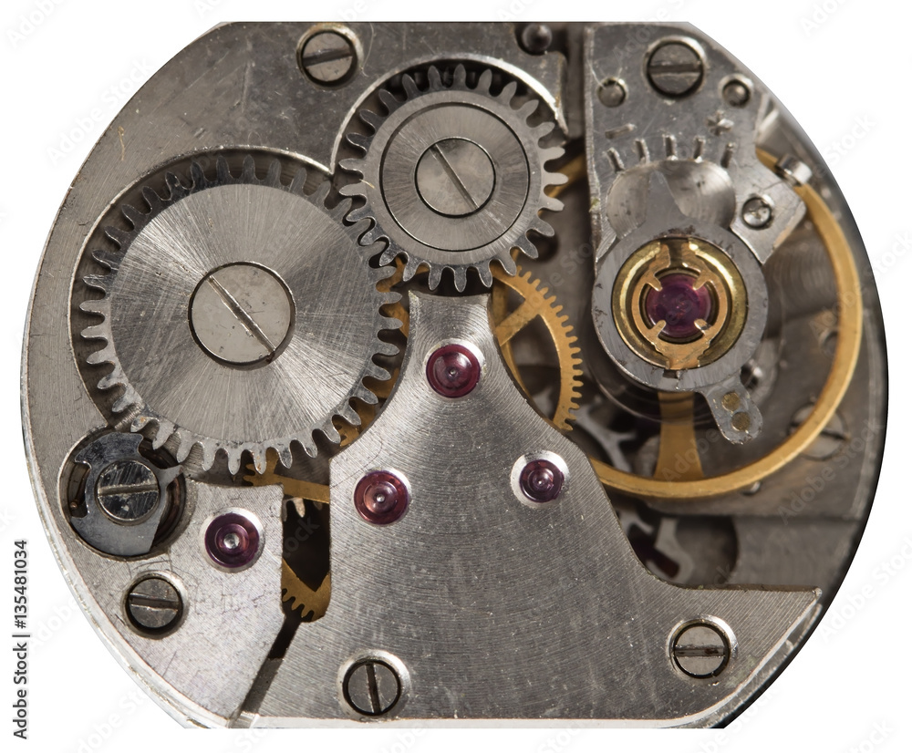 clockwork old mechanical USSR watch, high resolution and detail clockwork old mechanical USSR watch, high resolution and detail