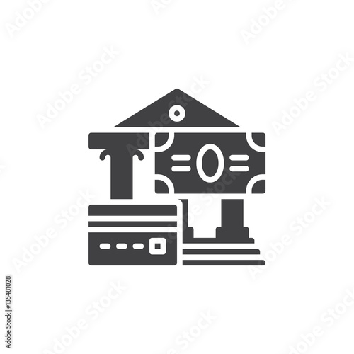 Credit card and cash payments icon vector, filled flat sign, solid pictogram isolated on white. Monetary transactions symbol, logo illustration