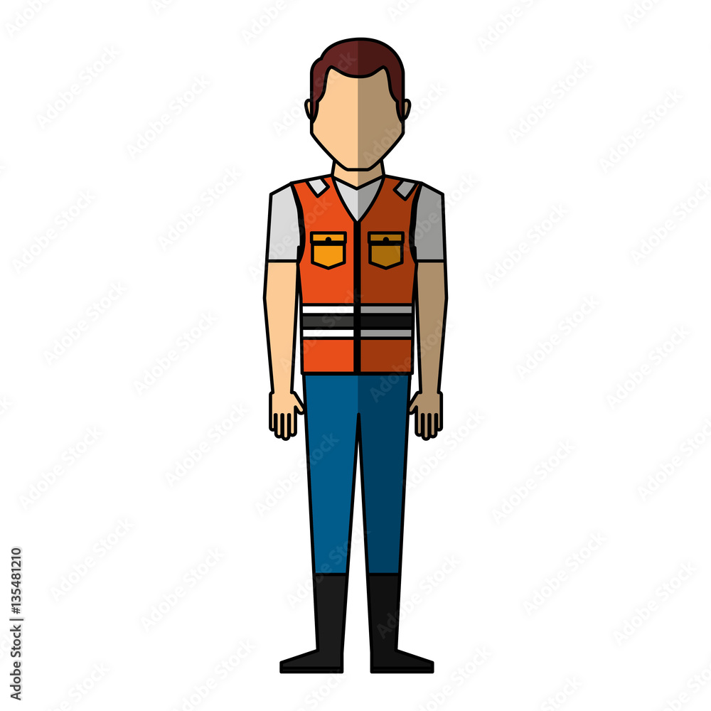 worker avatar with safety suit vector illustration design