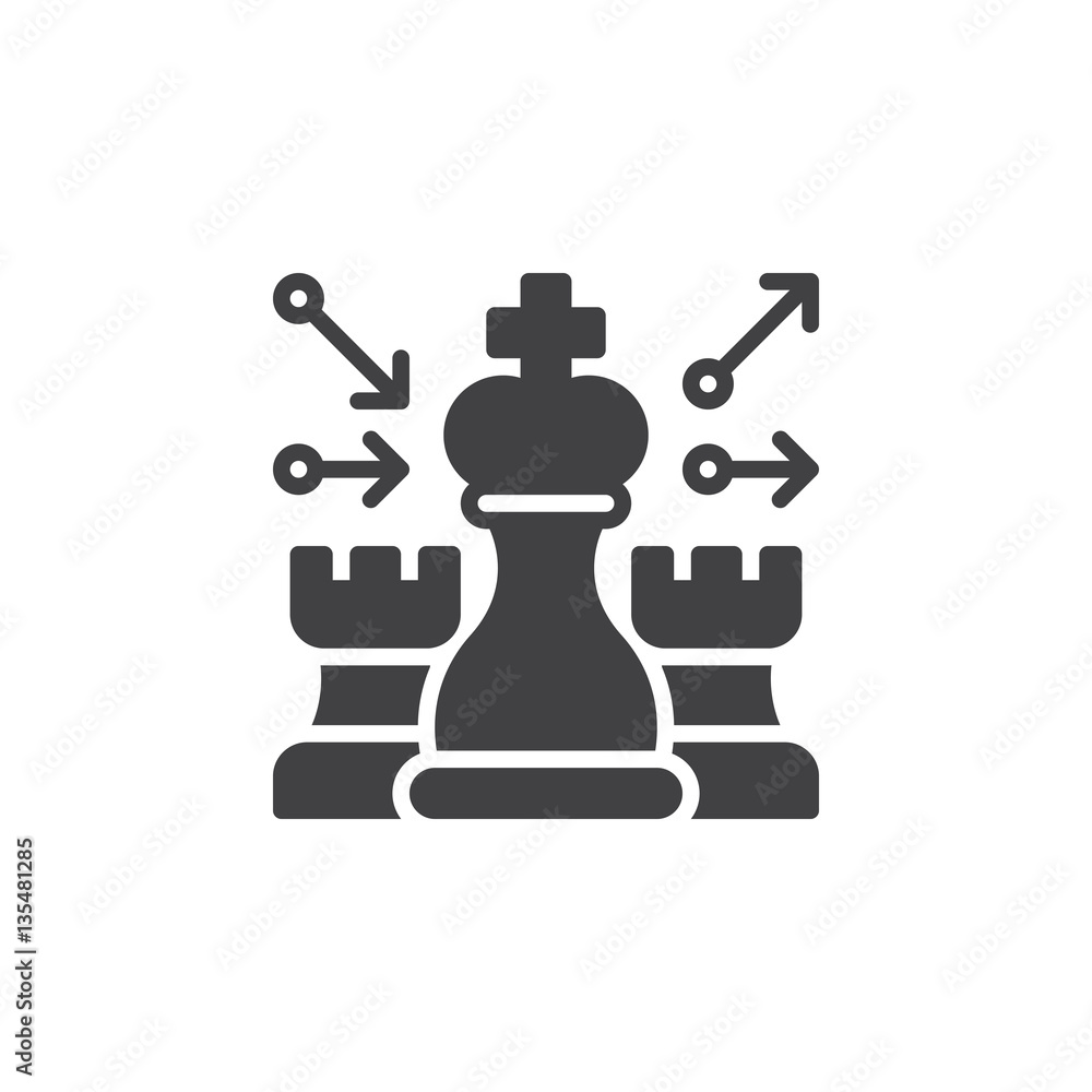 Chess, strategy icon vector, filled flat sign, solid pictogram isolated on white. Symbol, logo illustration Chess, strategy icon vector, filled flat sign, solid pictogram isolated on white. Symbol, logo illustration