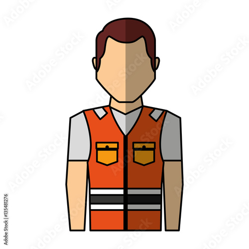 worker avatar with safety suit vector illustration design