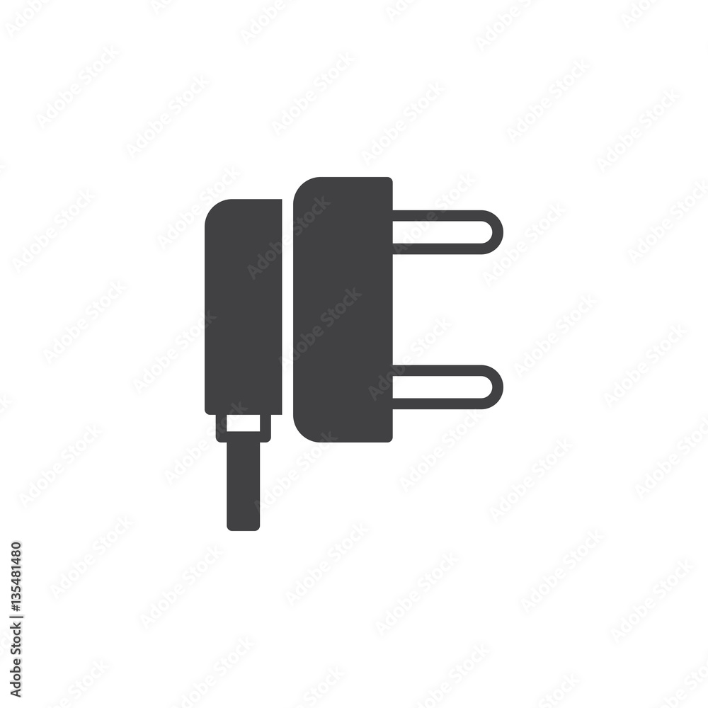 AC power plug icon vector, filled flat sign, solid pictogram isolated on white. Symbol, logo illustration AC power plug icon vector, filled flat sign, solid pictogram isolated on white. Symbol, logo illustration