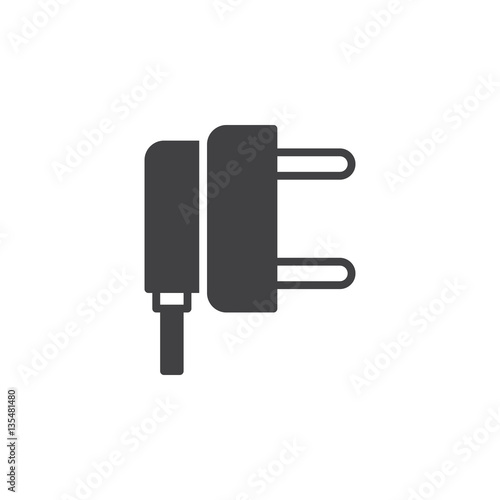 AC power plug icon vector, filled flat sign, solid pictogram isolated on white. Symbol, logo illustration