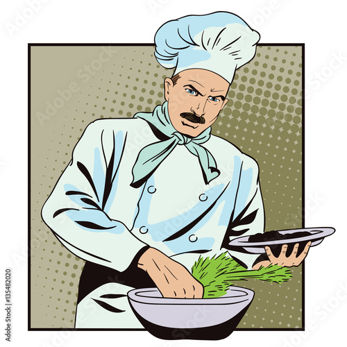 The cook prepares food.