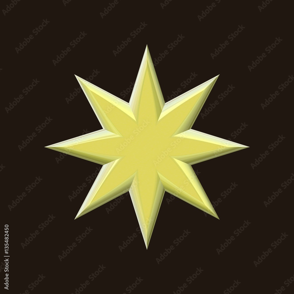 Simple 3d star shape sign symbol of christmas isolated on dark brown Simple 3d star shape sign symbol of christmas isolated on dark brown
