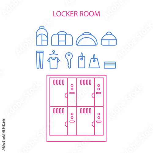 Locker icon set.