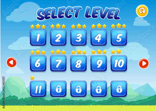Colorful Level Selection Screen