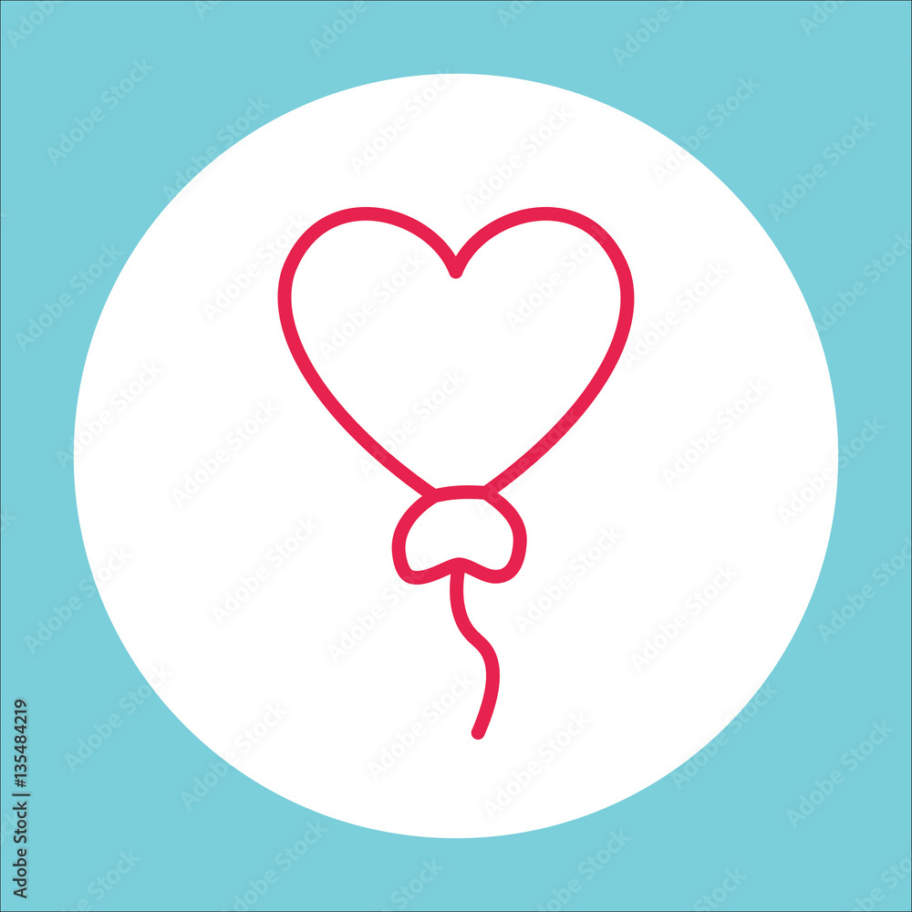 heart shape balloon romantic line icon heart shape balloon romantic line icon