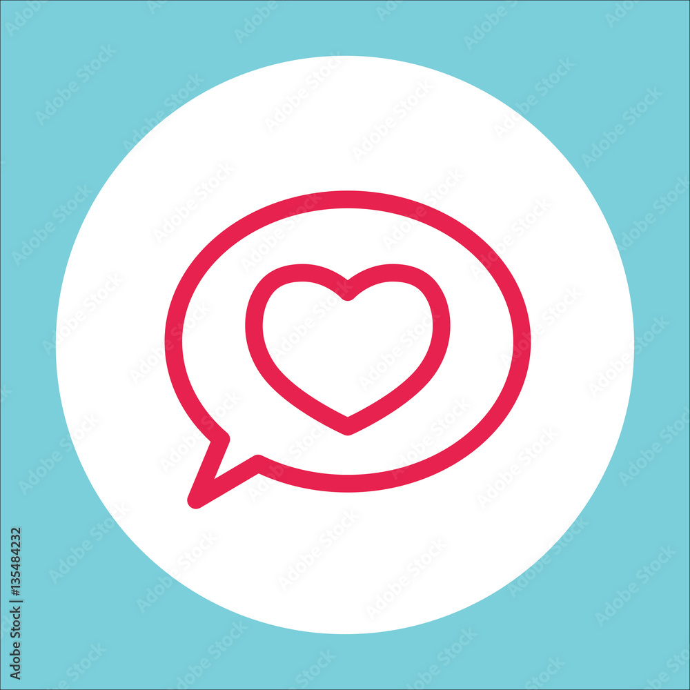 love confession like heart in speech bubble sign line icon love confession like heart in speech bubble sign line icon