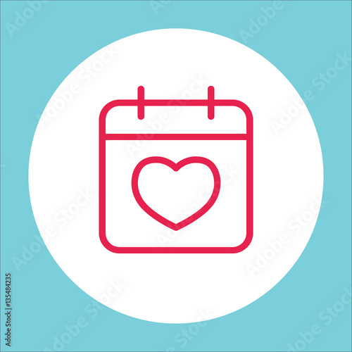 romantic date reminder calendar line icon